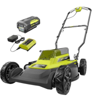 RYOBI RY401100-Y 18 in. 40-Volt 2-in-1 Lithium-Ion Cordless Battery Walk Behind Push Mower 4.0 Ah Battery/Charger Included 