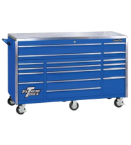 Extreme Tools 17 Drawer Triple Bank Professional Roller Cabinet- Blue 72 In.