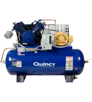 Quincy QT-15 Splash Lubricated Air Compressor with MAX Package - 230 Volt, 3 Phase, 120 Gallon Horizontal, 15 HP.