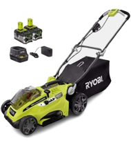 Ryobi 16 in ONE+ 18-V Li-Ion Battery Push Lawn Mower w/Two 4.0Ah Battery&Charger