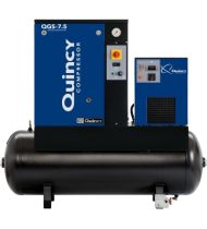 Quincy QGS Rotary Screw Compressor with Dryer - 230 Volt Single Phase, 60 Gallon, 21.2 CFM, 7.5 HP.